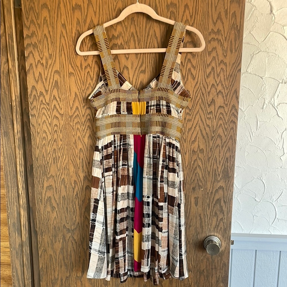Multicolor Silk‎ Plenty Striped Sleeveless Dress - Picture 2 of 5